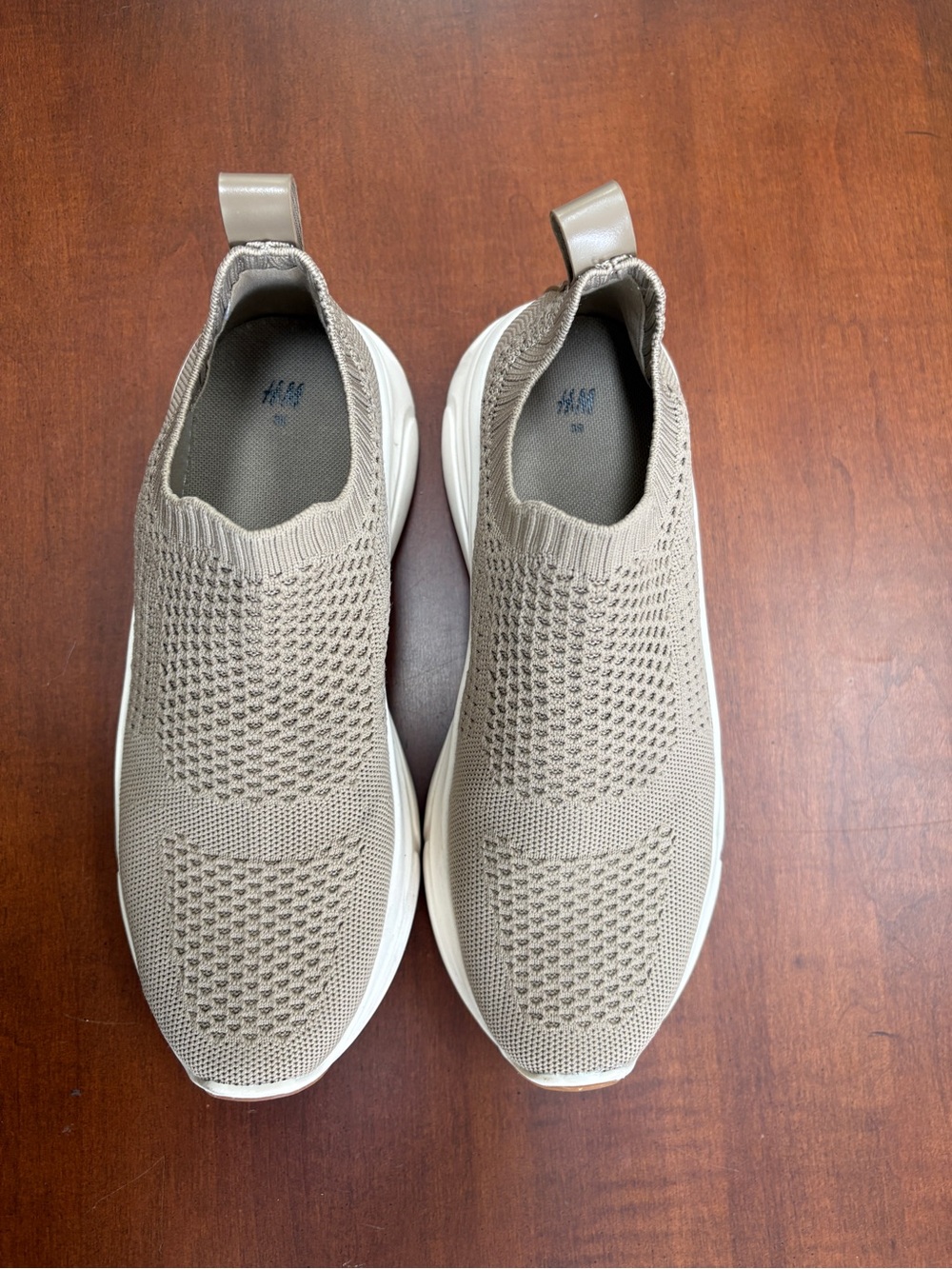 H&M ladies Taupe Slip-On Sneakers size 38